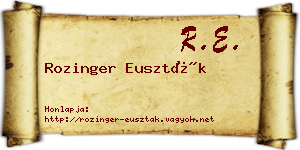 Rozinger Euszták névjegykártya
